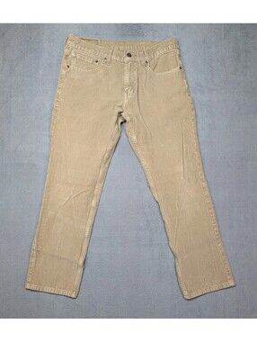 Levis Mens 32x30 Tan 511 Slim Fit Corduroy Pants Beige Cords Casual Preppy Retro